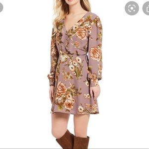 June‎ & Hudson Long Sleeve Floral Ruffle Keyhole dress size Medium NEW!
